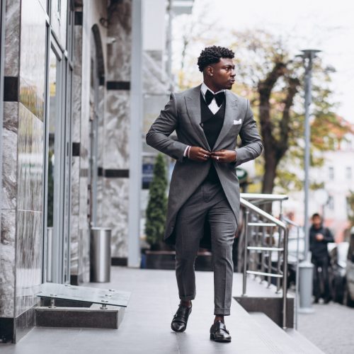 Young african business man in classy suit